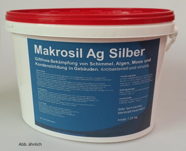 Makrosil Ag Silber - giftfreie Schimmelbekämpfung - antibakteriell und viruzid - 7 kg weiß