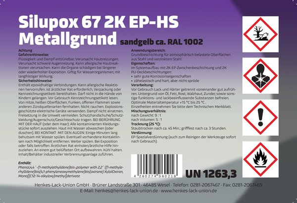 Silupox 67 2K EP-HS Metallgrund sandgelb oder rotbraun 4,5 kg inkl. Härter